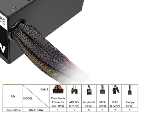 Thermaltake TR2 S 700W 80 Plus Standard SMPS